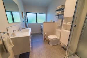 Apartment bathroom and laundry